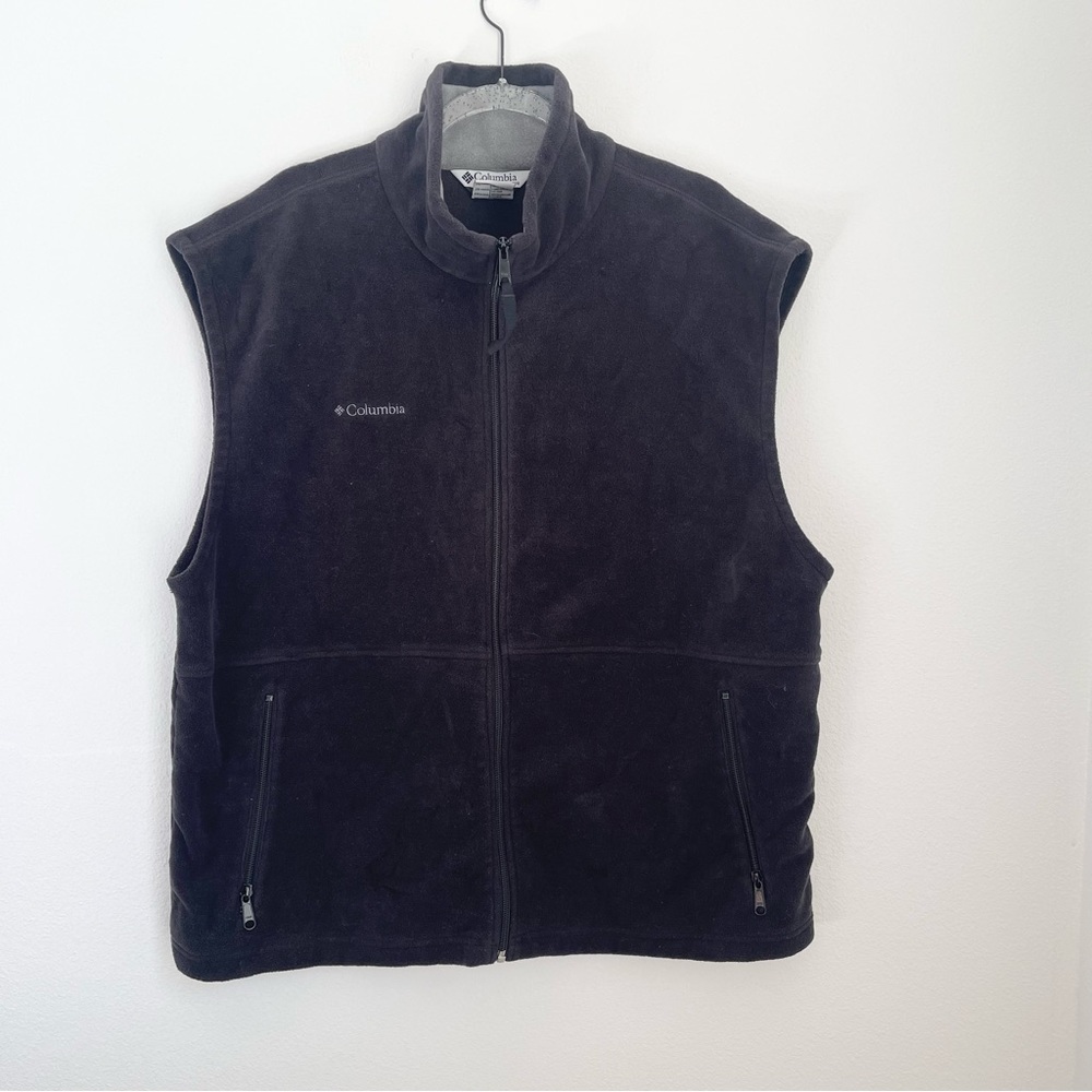 Columbia Mens Vest Gray Fleece Sleeveless Casual Full Zip Collared Men’ Size XXL
